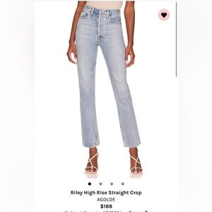 Agolde Riley High Rise Straight Crop Jeans